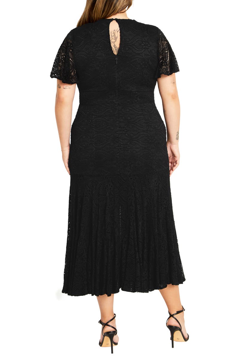 City Chic Christa Lace Shift Dress, Alternate, color, Black