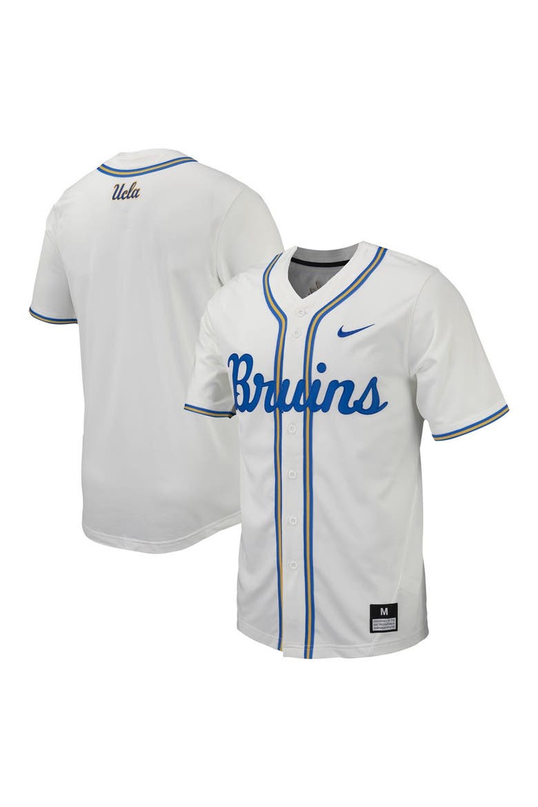 Men's Nike White UCLA Bruins Replica Full-Button Baseball Jersey, Alternate, color, White