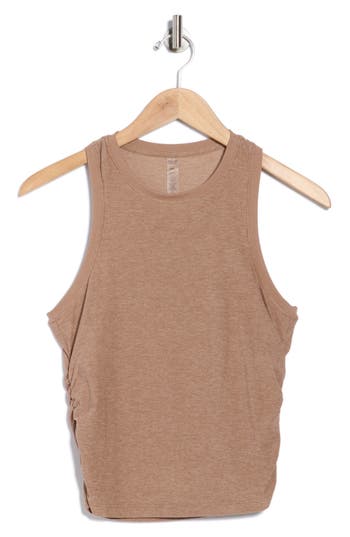 Beyond Yoga Featherweight Your Fit Ruched Tank Top In Brown