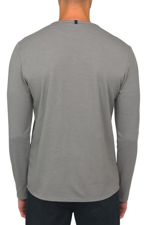 Wrk W.r.k Lucerine Grey Waffle Cotton & Modal Henley In Gray