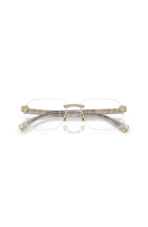 Brunello Cucinelli 57mm Rectangle Optical Glasses In Gold