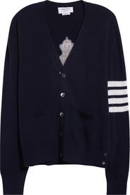 Thom Browne Holiday Hector Nutcracker 4-Bar Virgin Wool Cardigan
