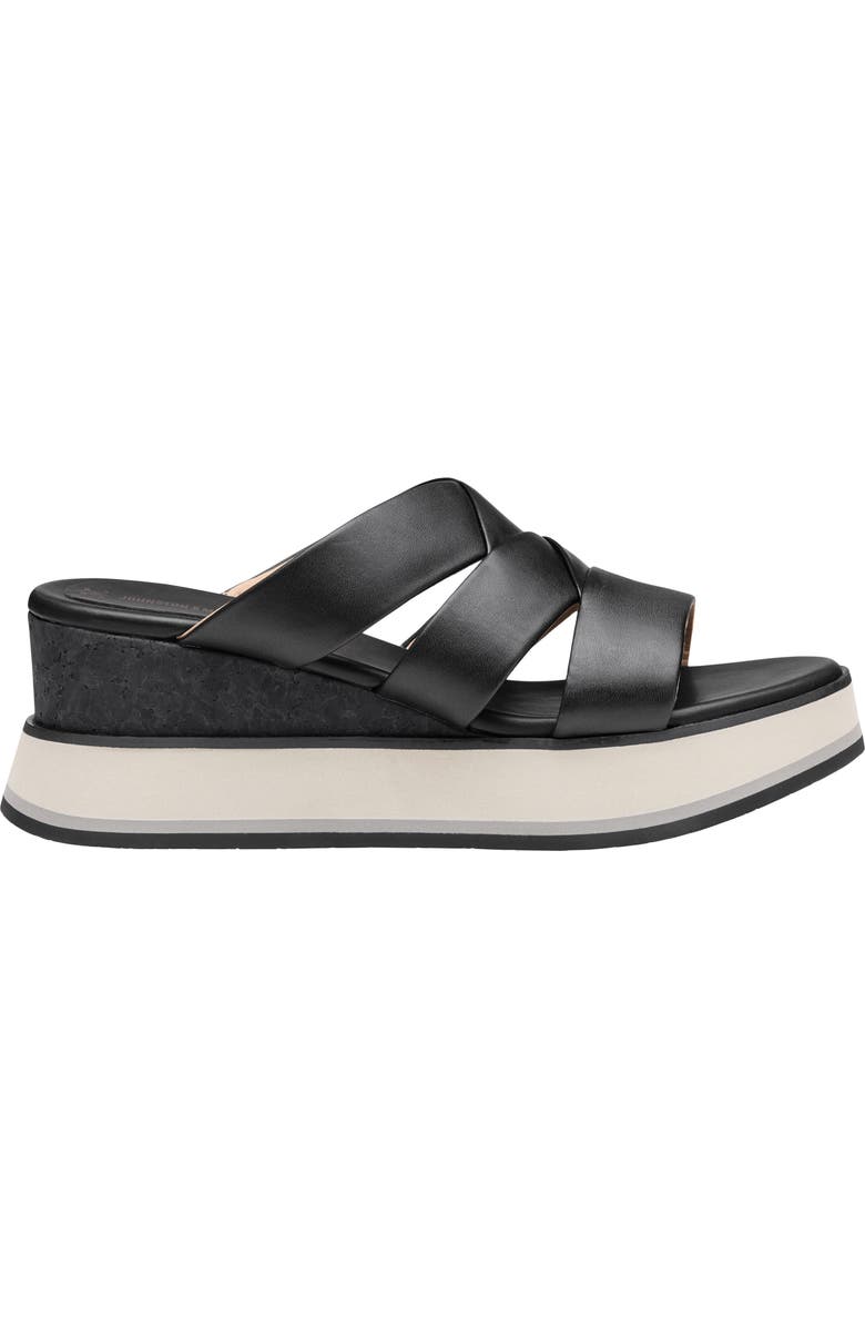 Johnston & Murphy Colleen Platform Wedge Slide Sandal, Main, color, Black Nappa Leather