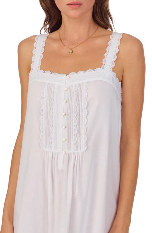 Eileen West Sleeveless Cotton Lawn Ballet Nightgown In White