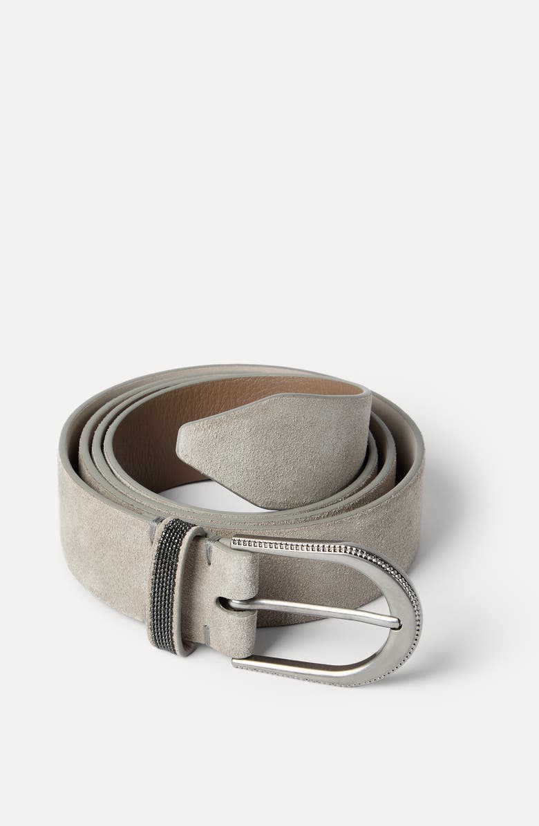 Brunello Cucinelli Suede belt, Alternate, color, Beige