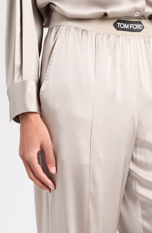 Tom Ford Stretch Silk Satin Pajama Pants In Silver