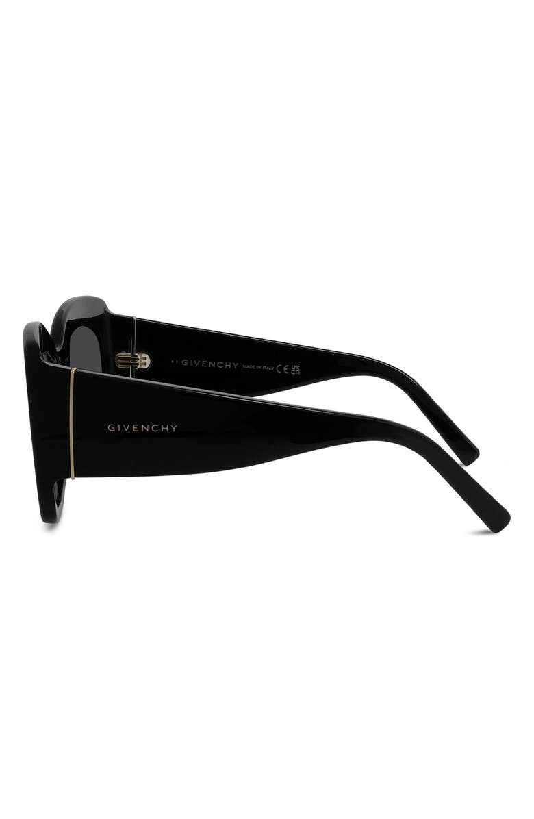 Givenchy Bold 53mm Gradient Butterfly Sunglasses, Alternate, color, Shiny Black / Smoke