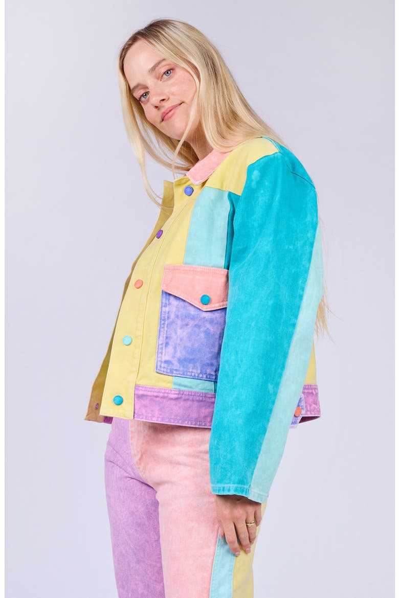 Denim Jacket, Alternate, color, Stellar Night Acid Wash