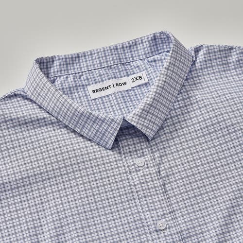 Regent Row Big And Tall Stanton Shirt Long Sleeve Button Down In White-grey-plaid
