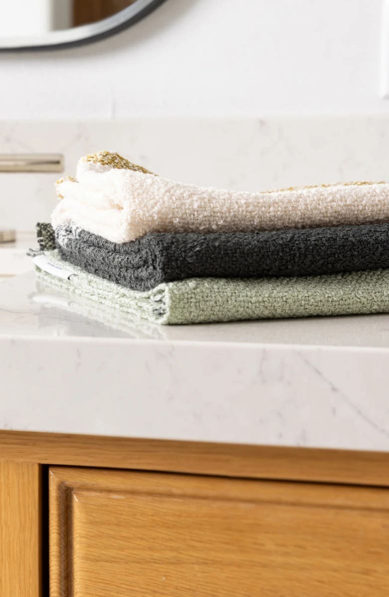 ettitude Luxe Bouclé Hand Towel, Alternate, color, Fern & Forest