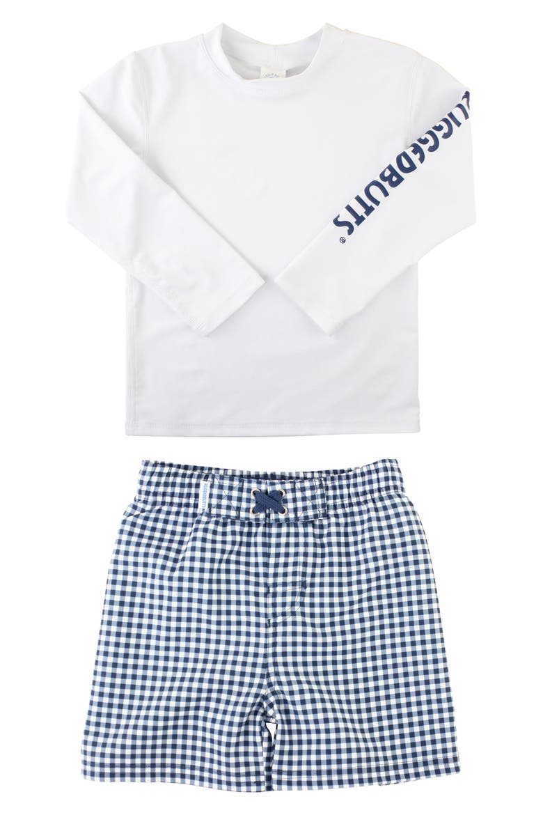 Long Sleeve Rashguard & Swim Trunks Set, Main, color, BLUE