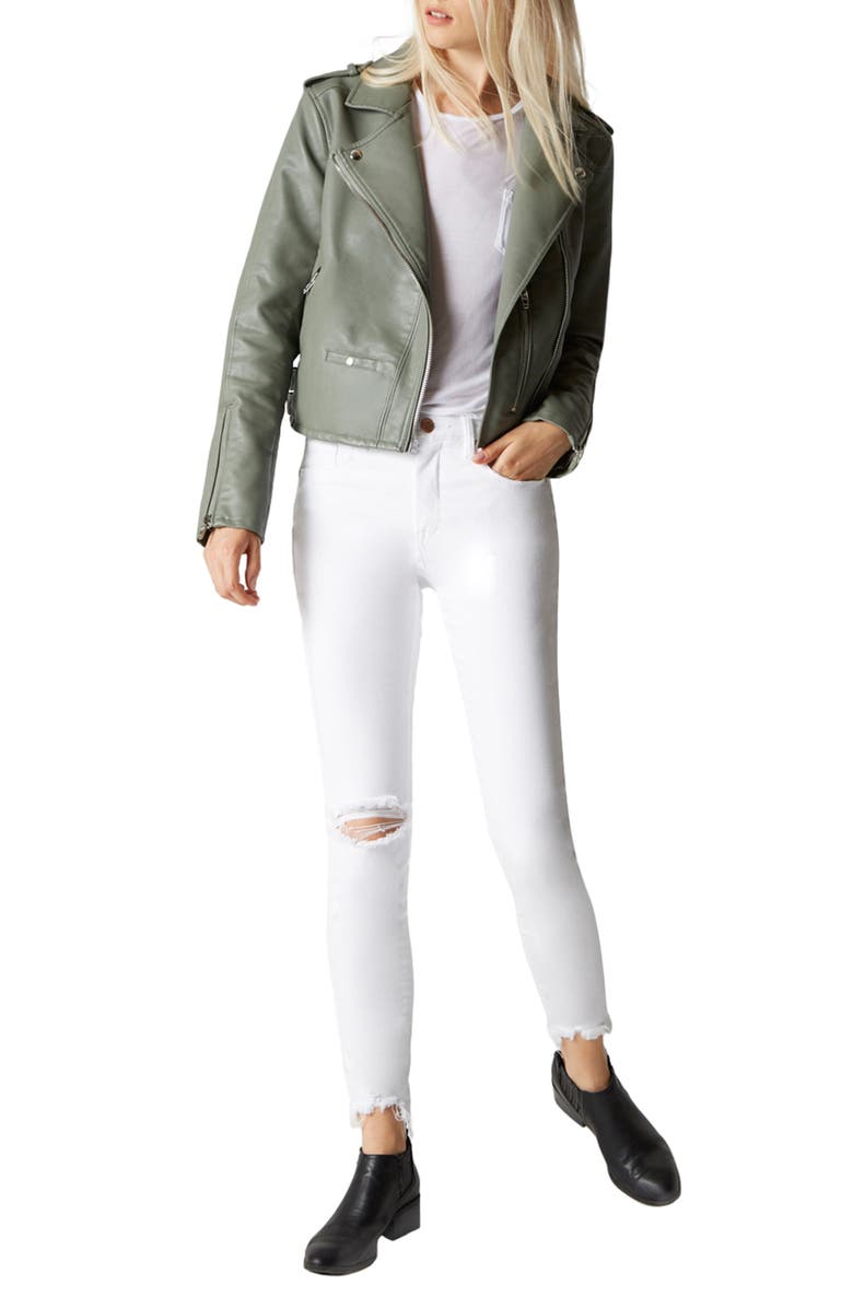 BLANKNYC Faux Leather Moto Jacket, Alternate, color, 