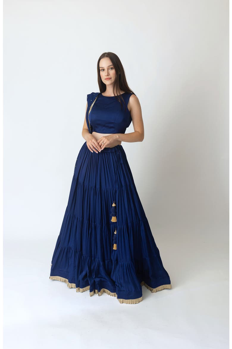 Tori Royal Blue Lehenga Choli with Dupatta, Alternate, color, Royal Blue
