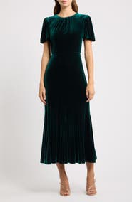 Eliza J Flutter Sleeve Velvet Midi Dress