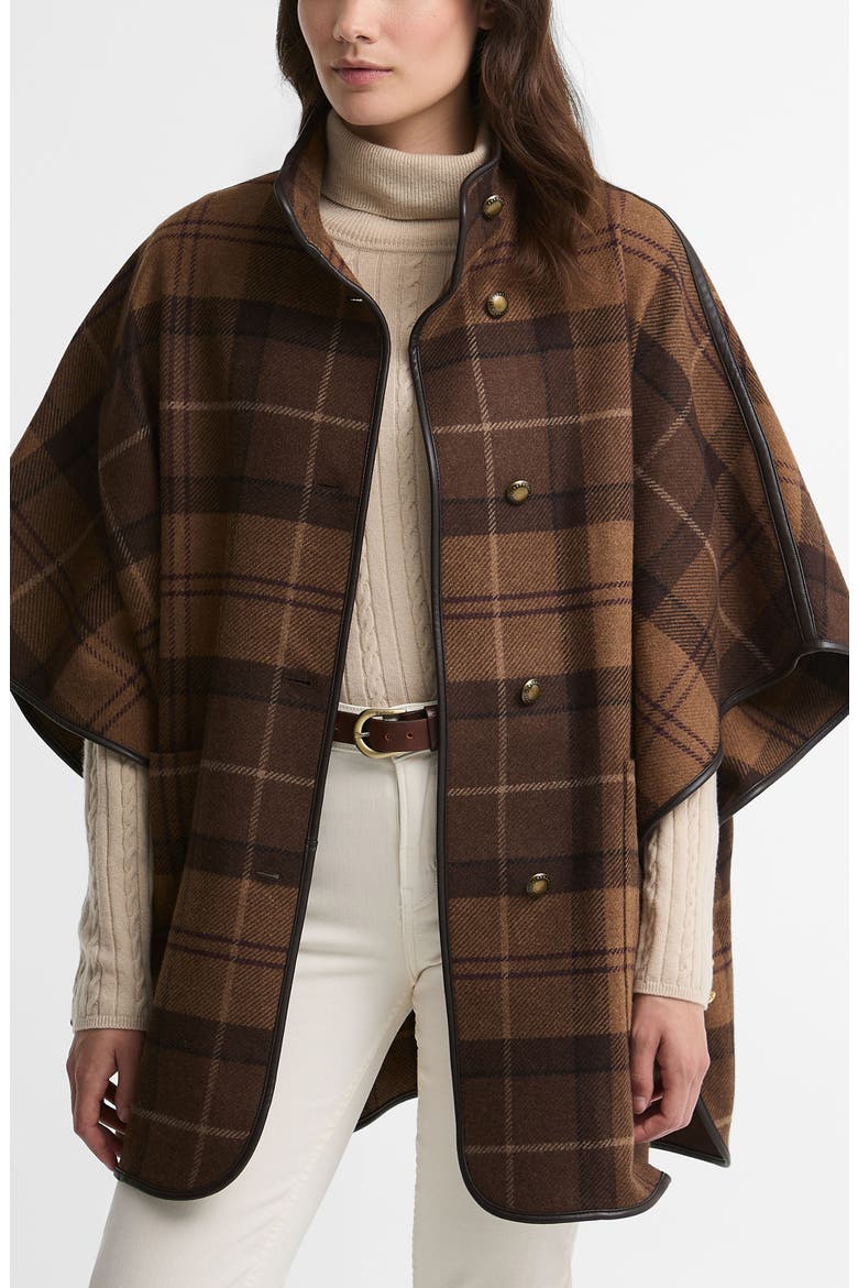 Judith Wool Blend Cape, Main, color, SHADOW MUTED TARTAN