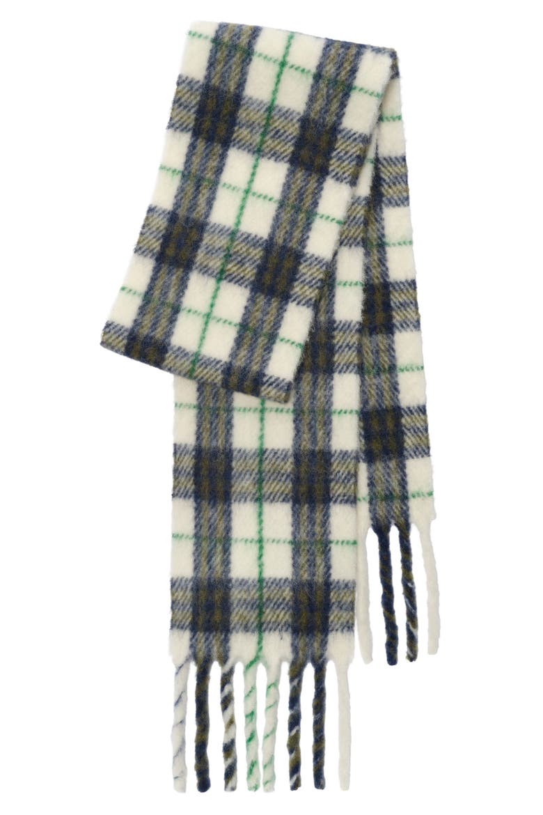 Narrow Check Scarf, Alternate, color, PEACOCK BLUE