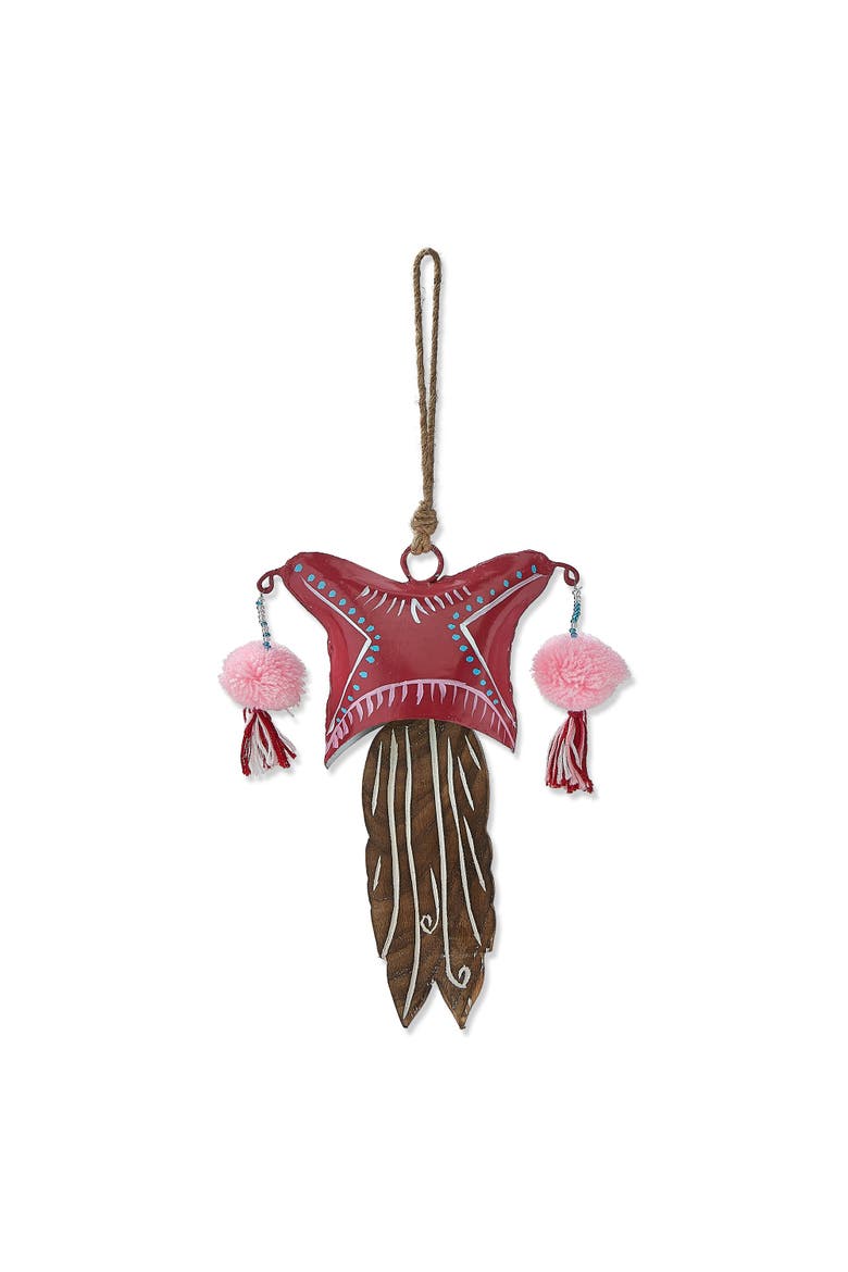 Gnomie Hannah Bell Decorative Holiday Bell Multicolor Iron, Main, color, Multicolored