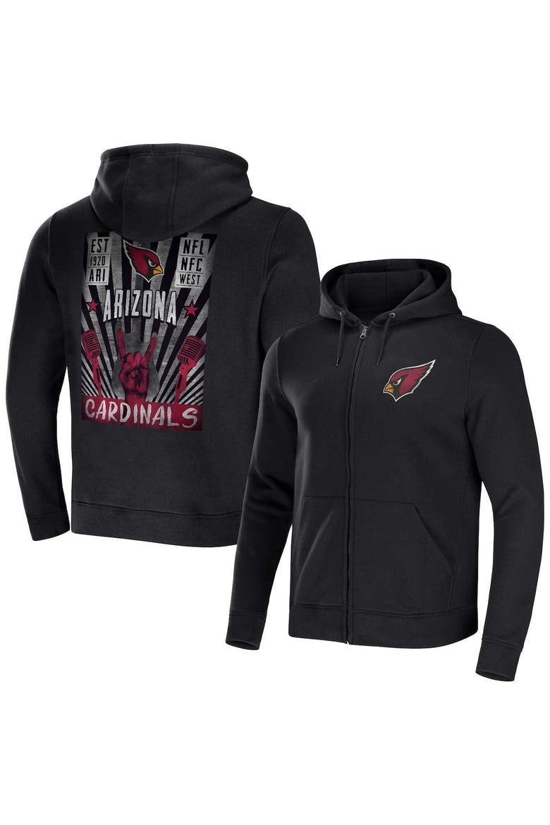 Men's NFL x Darius Rucker Collection by Fanatics Black Arizona Cardinals Rocker Full-Zip Hoodie, Main, color, Black