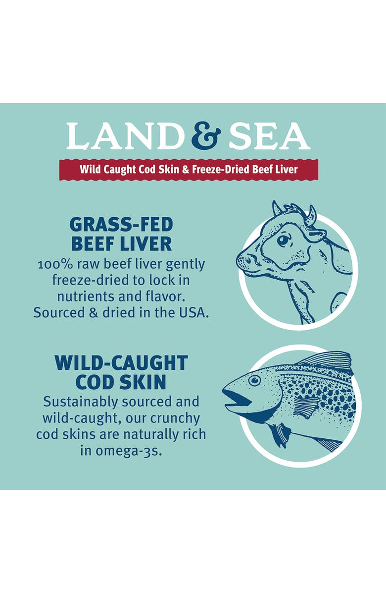 ICELANDIC+ Land & Sea Wild Caught Cod Skin & Freezedried Beef Liver, Alternate, color, Multicolored