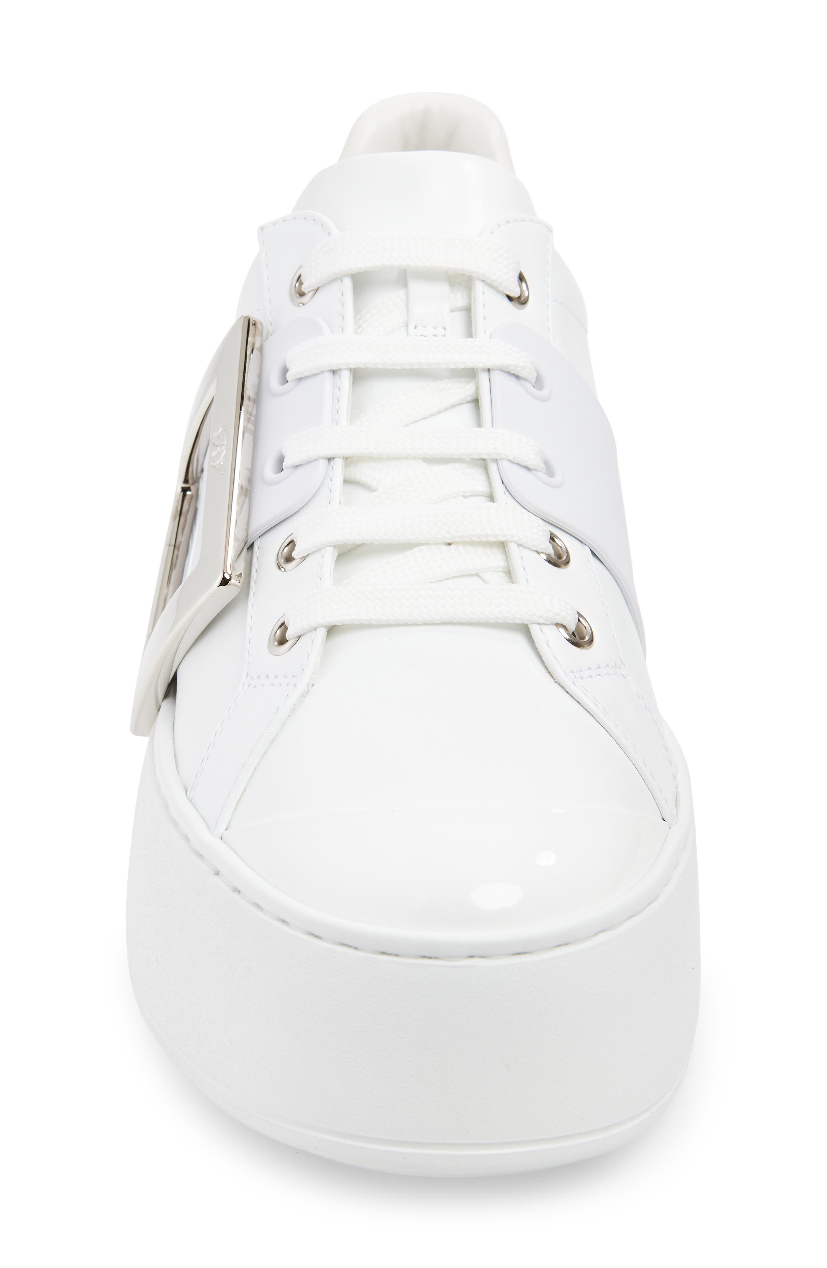 Roger Vivier Viv Skate Platform Sneaker, Alternate, color, Bianco