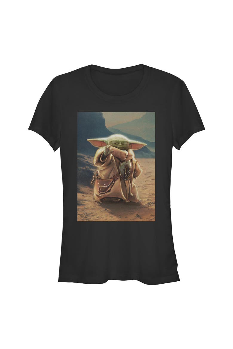 Junior's The Child Force Poster Short Sleeve Graphic T-Shirt, Main, color, Black