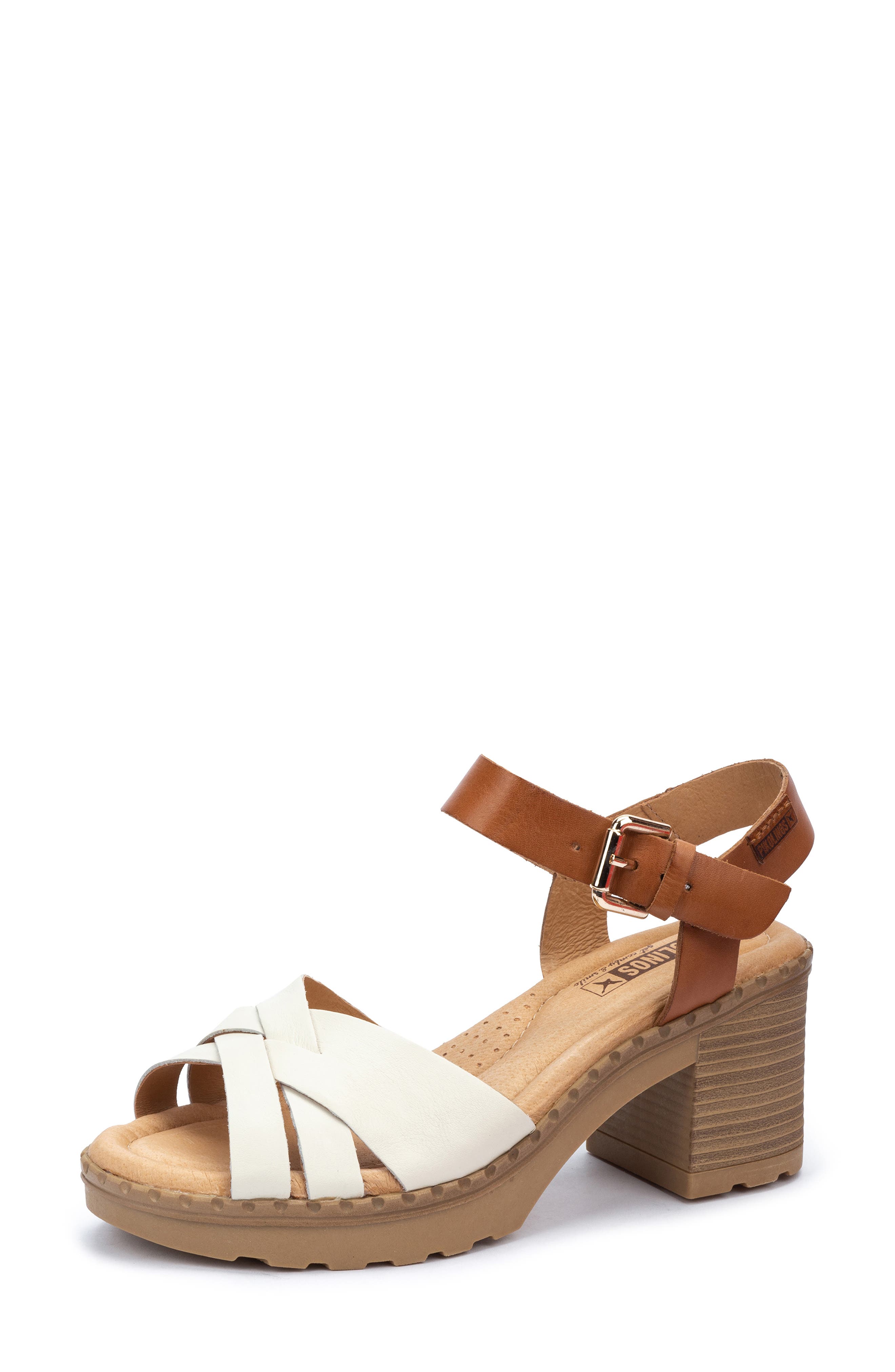 PIKOLINOS Canarias Block Heel Strappy Sandal, Alternate, color, Nata