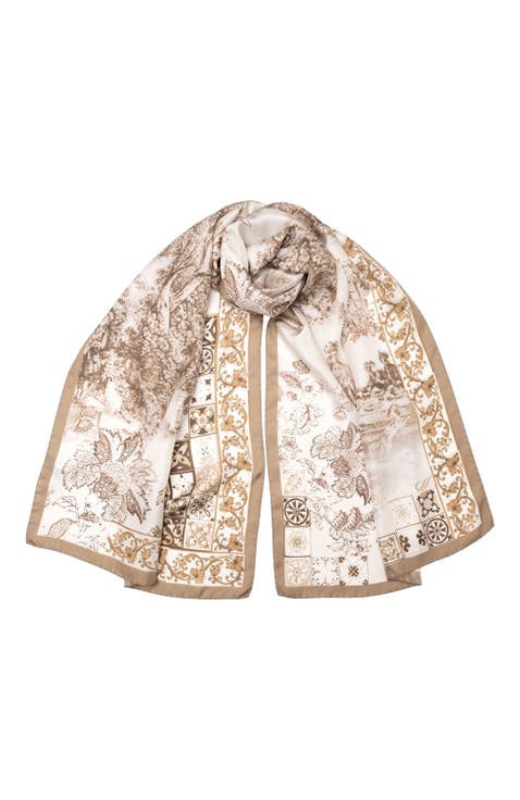 Toile - Long Silk Scarf for Women