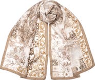 Elizabetta Toile - Long Silk Scarf for Women