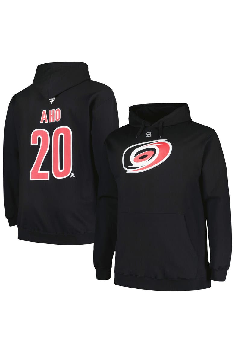 Men's Profile Sebastian Aho Black Carolina Hurricanes Big & Tall Name & Number Pullover Hoodie, Alternate, color, Black