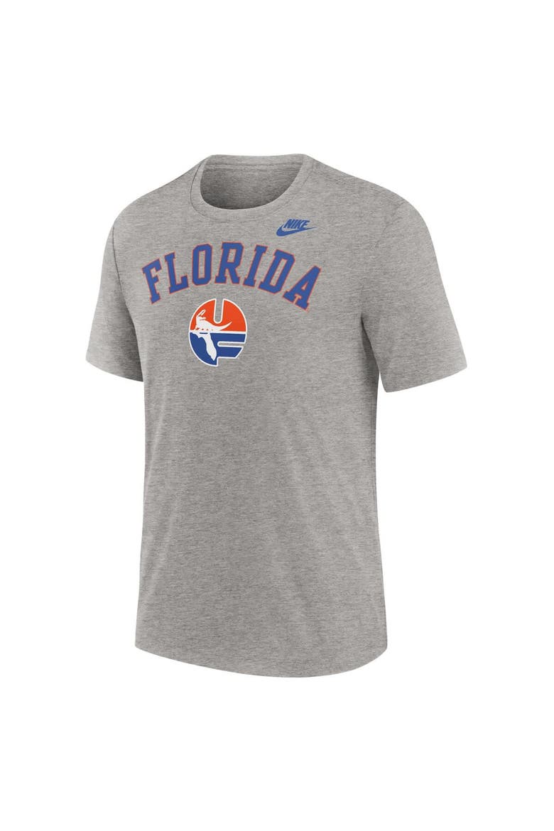 Men's Nike Heather Gray Florida Gators Legacy Arch Tri-Blend T-Shirt, Alternate, color, Heather Gray