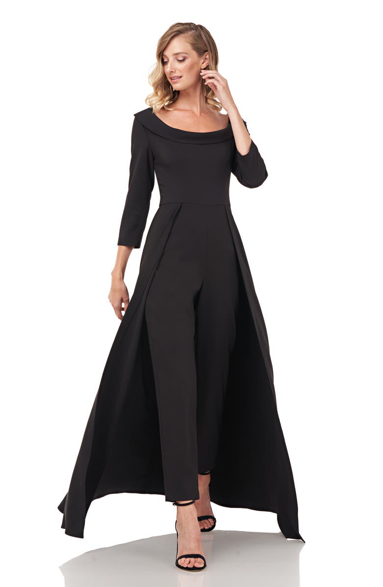 Kay Unger Crepe Maxi Romper, Alternate, color,