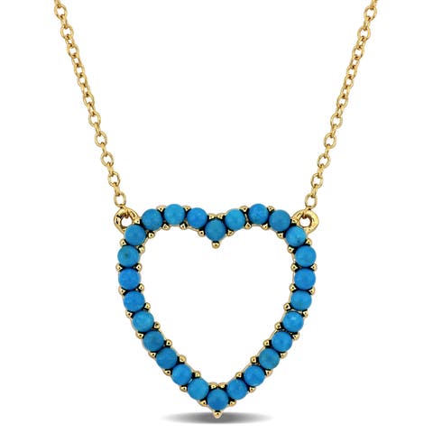 Composite Turquoise Heart Necklace