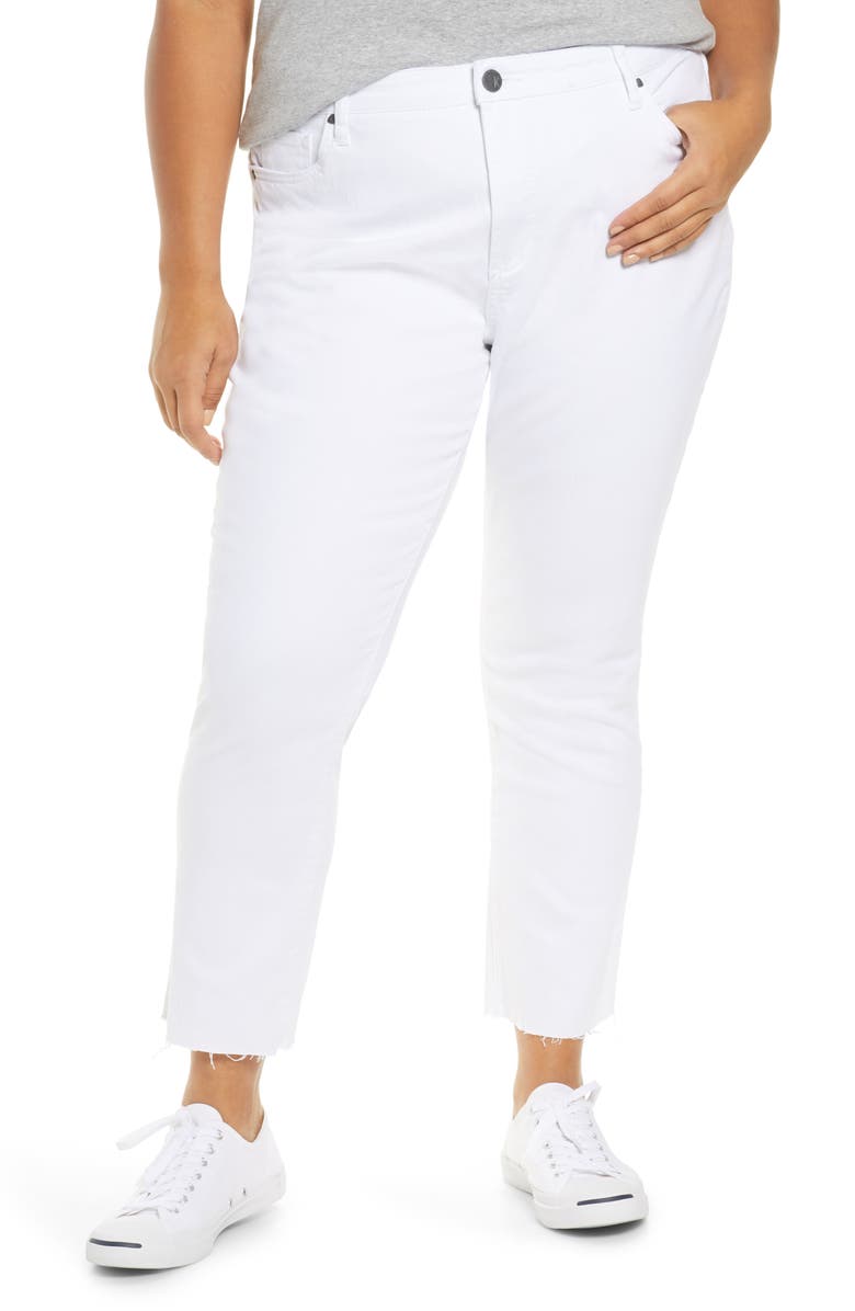 KUT from the Kloth Reese High Waist Fray Hem Ankle Jeans, Main, color, 