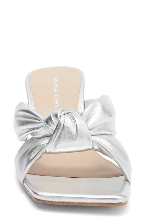 Stuart Weitzman Playa 50 Knot Kitten Heel Sandal In Metallic