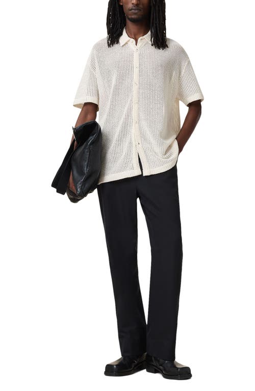 Shop Allsaints Munroe Short Sleeve Button-up Shirt In Chalk White