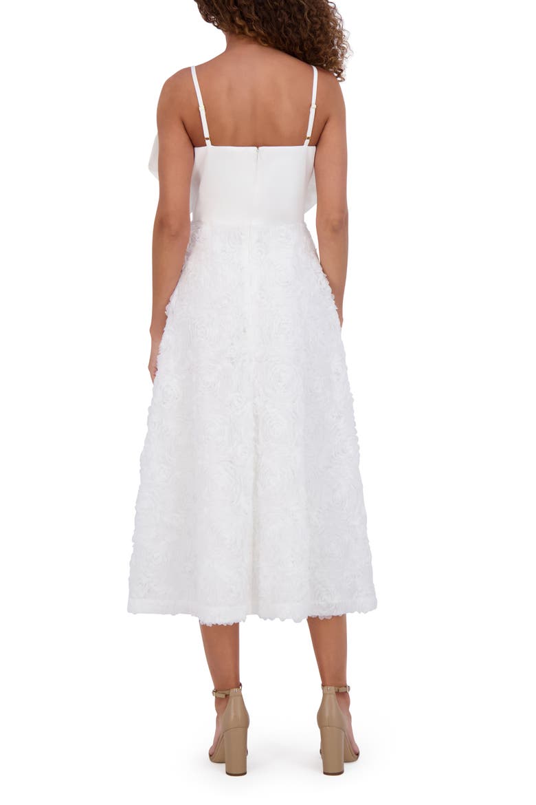 Soutache Bow Midi Dress, Alternate, color, WHITE