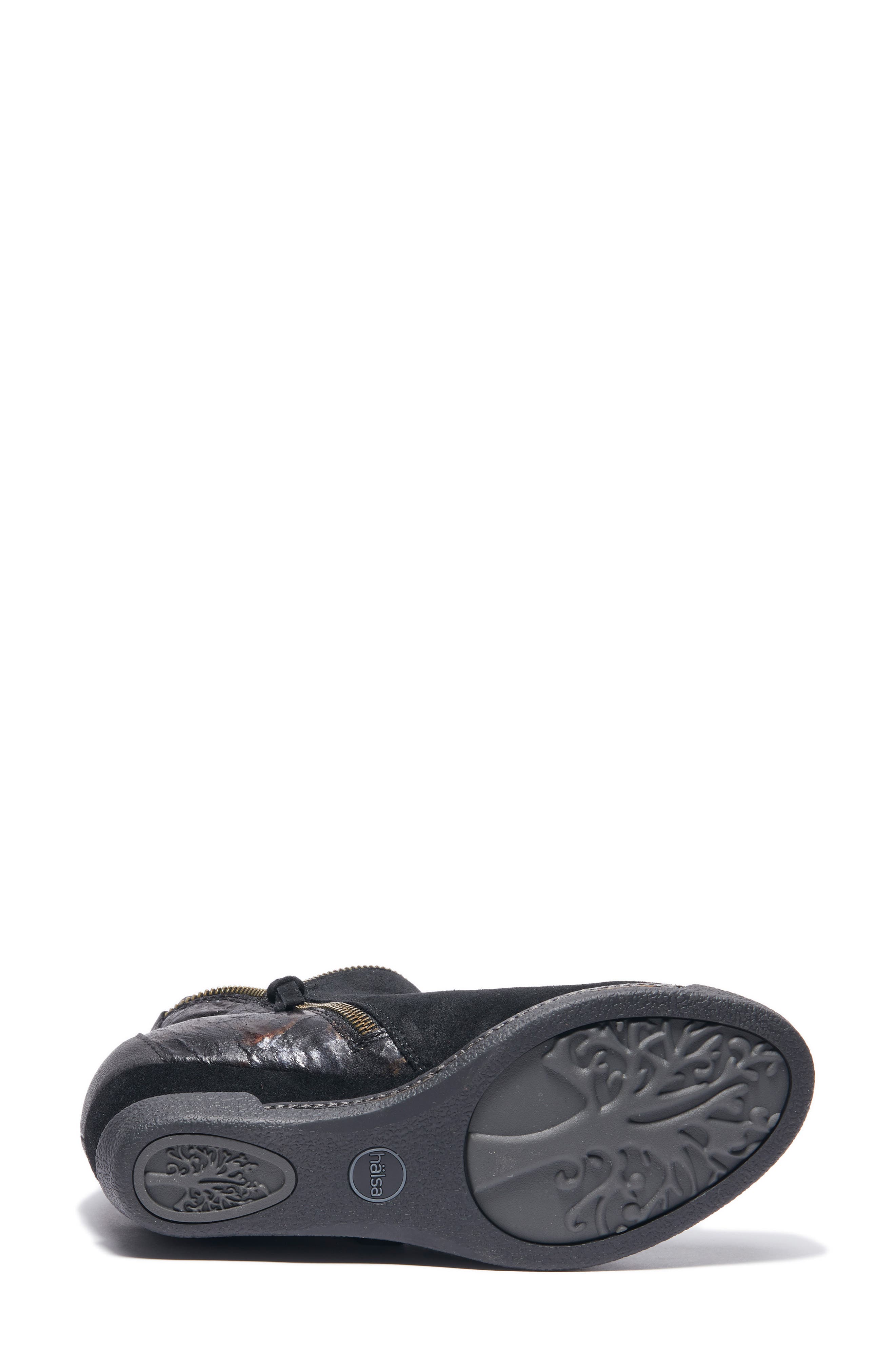 Hälsa Footwear Dana Wedge Bootie, Alternate, color, Black Suede With Foliage