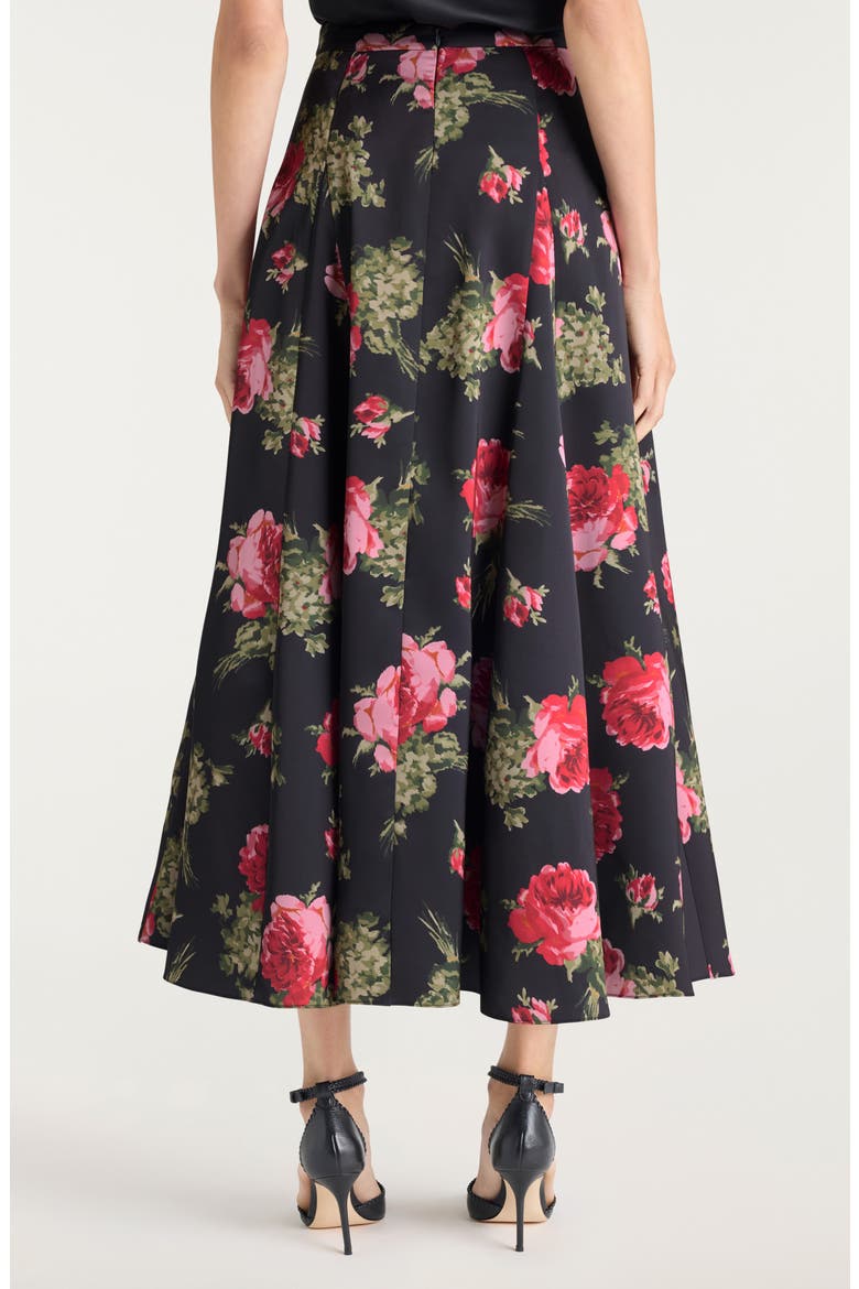 Hilda Floral Godet Skirt, Alternate, color, OBSIDIAN MULTI