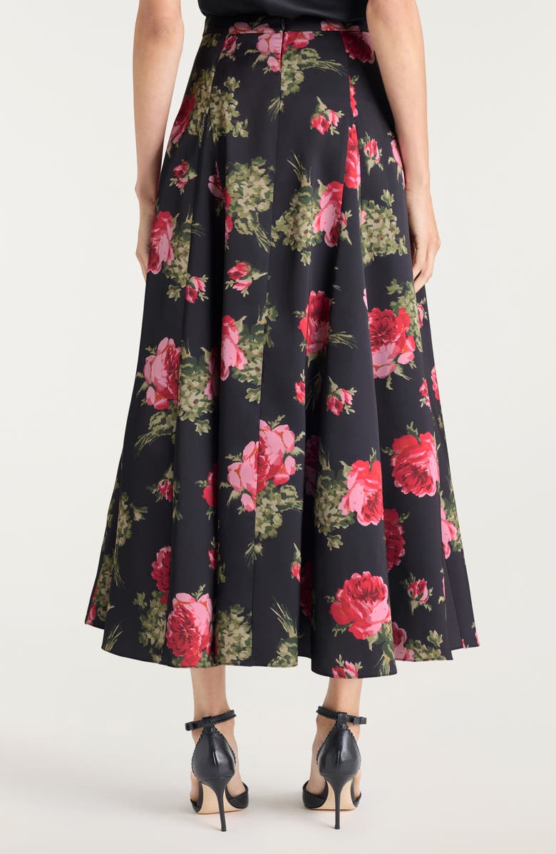 Cinq à Sept Hilda Floral Godet Skirt, Alternate, color, Obsidian Multi
