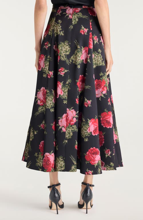 Cinq À Sept Baroque Roses Hilda Skirt Obsidian Multi In Multi