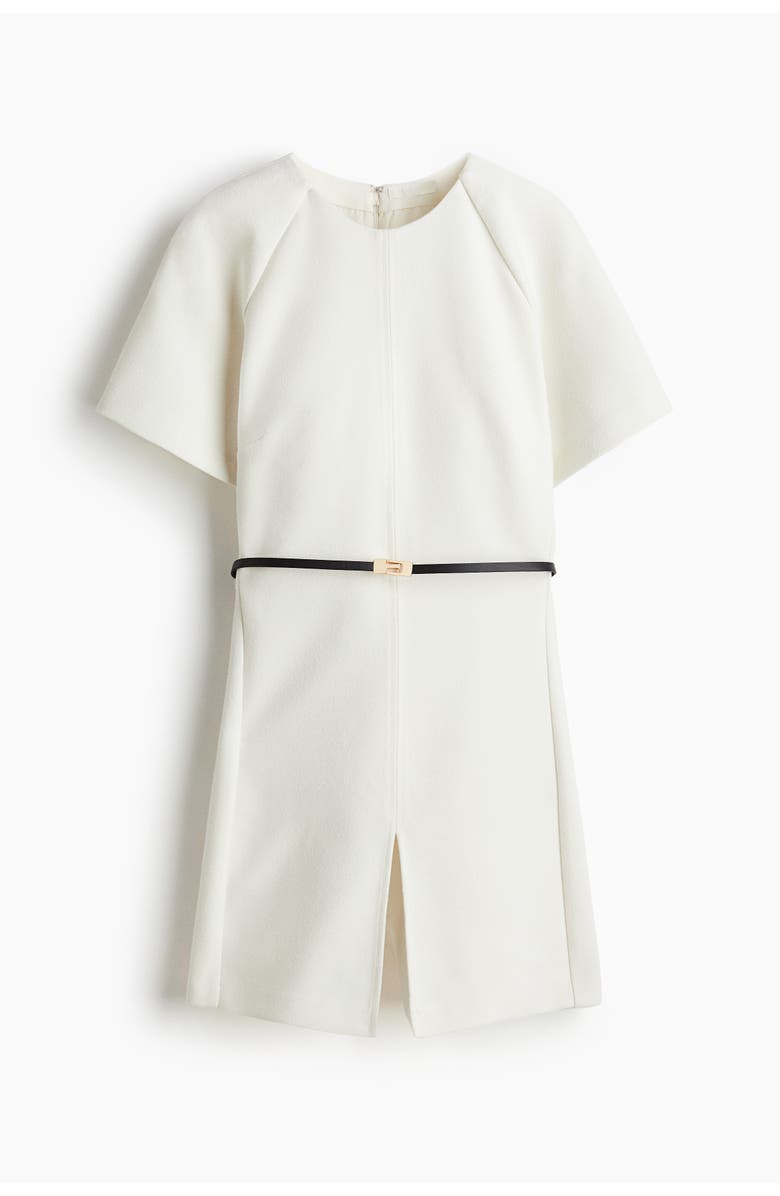 H&M Belted Playsuit, Main, color, Cream