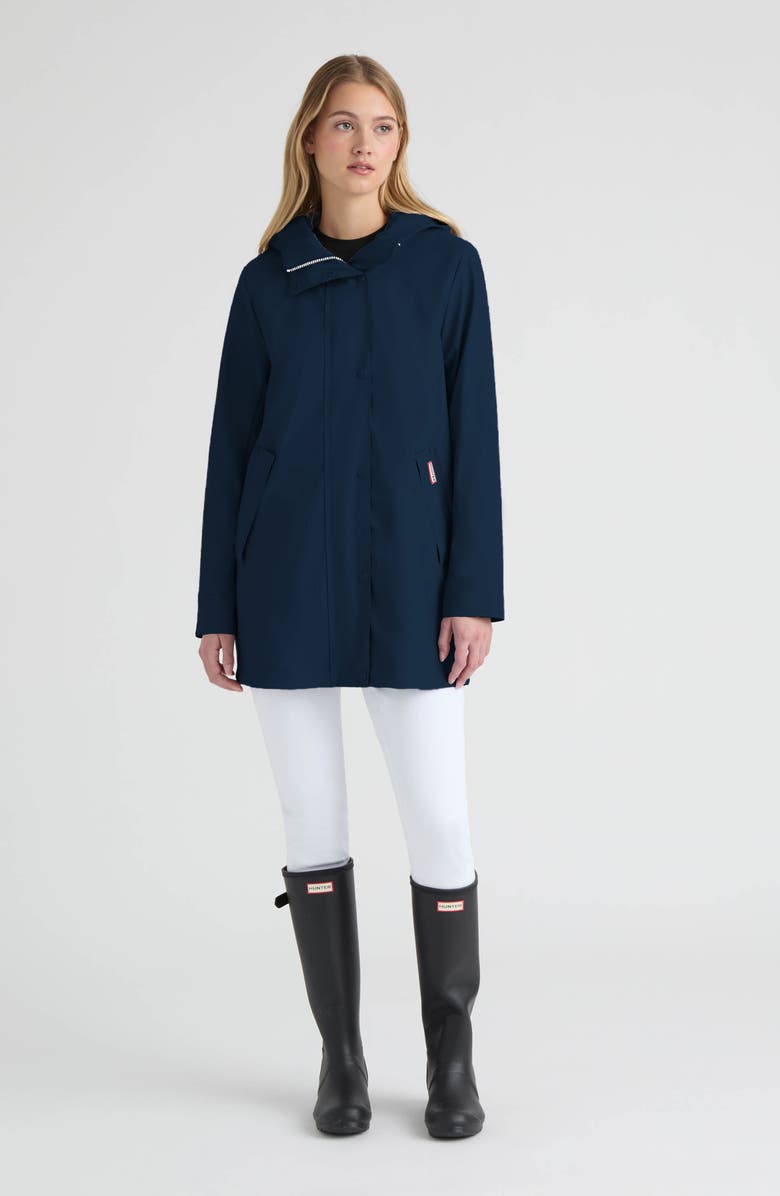 Hunter Acacia Waterproof Rubberized Rain Jacket, Alternate, color, Midnight