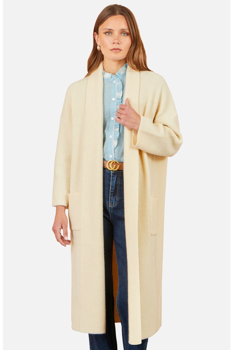 Long Sleeve Knitted Maxi Cardigan, Alternate, color, Ivory