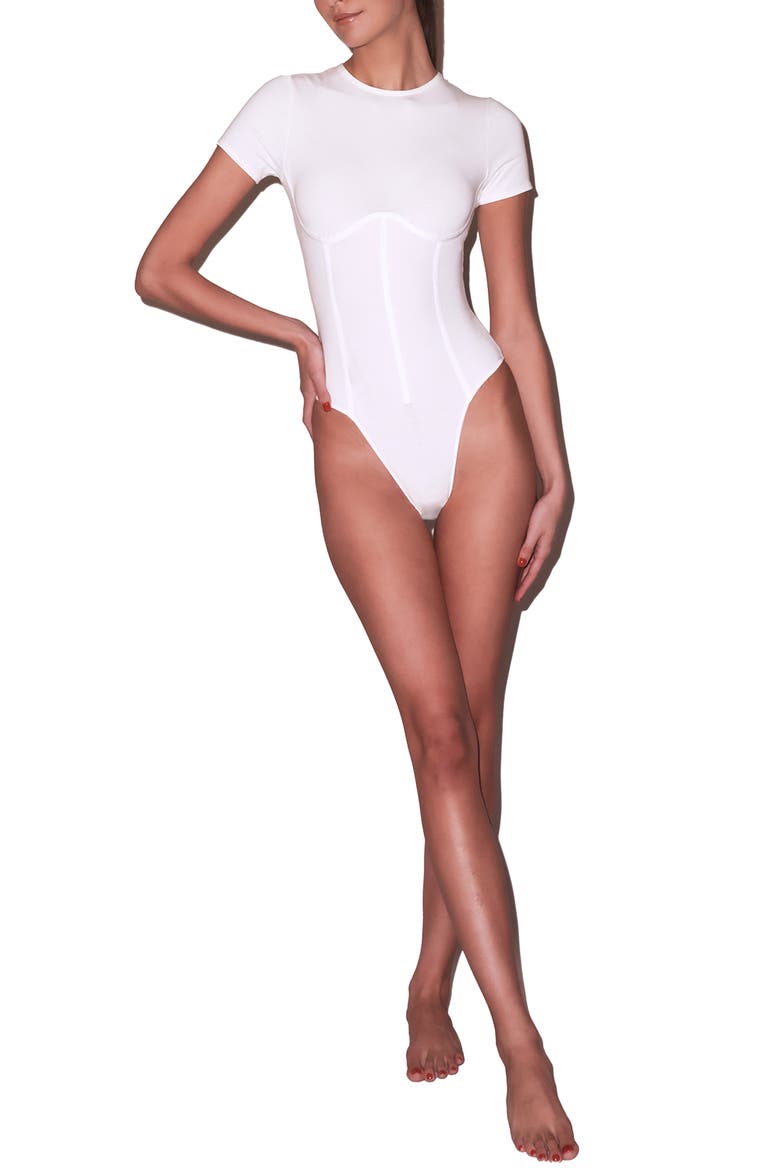 Organic Cotton T-Shirt Bodysuit, Main, color, IVORY