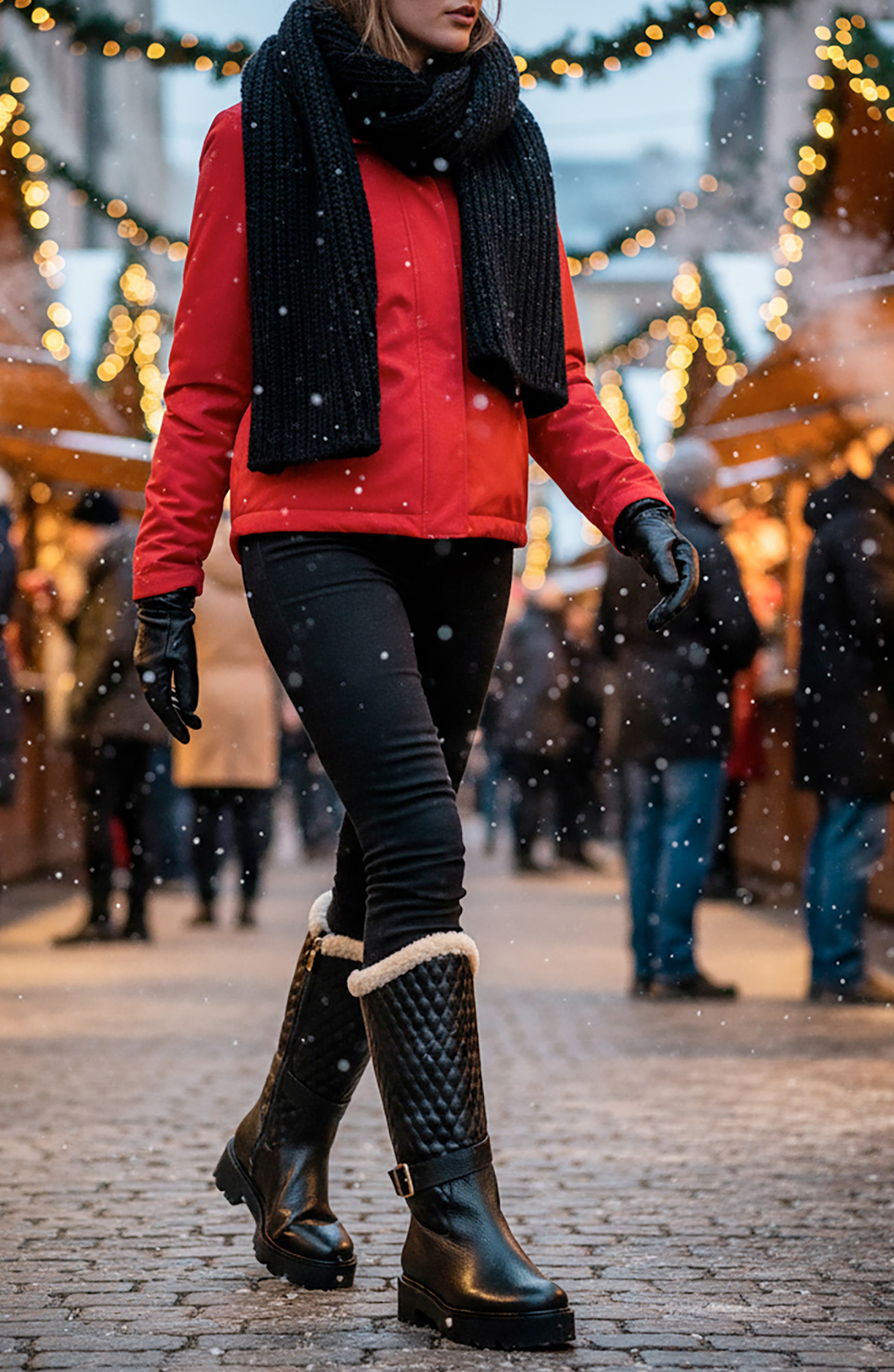 BEAUTIISOLES Tulsa Faux Fur Lined Winter Boot, Alternate, color, Black