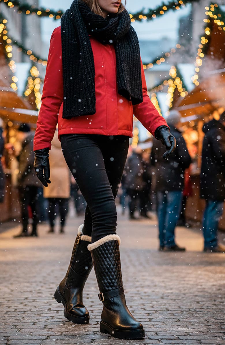 BEAUTIISOLES Tulsa Faux Fur Lined Winter Boot, Alternate, color, Black