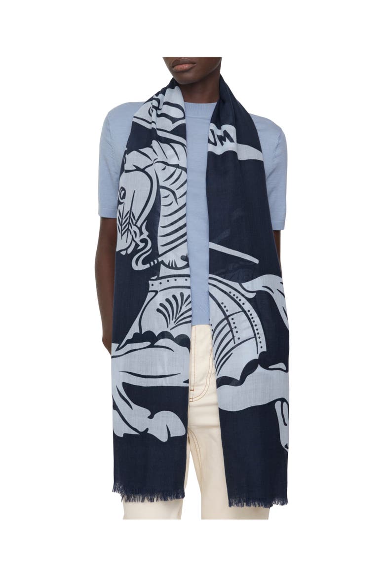 Wide Knight Wool Scarf, Alternate, color, Bank blue