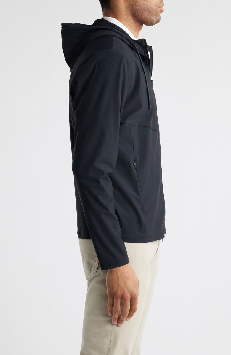 johnnie-O Marshal Stretch Nylon Hooded Jacket, Alternate, color, Black