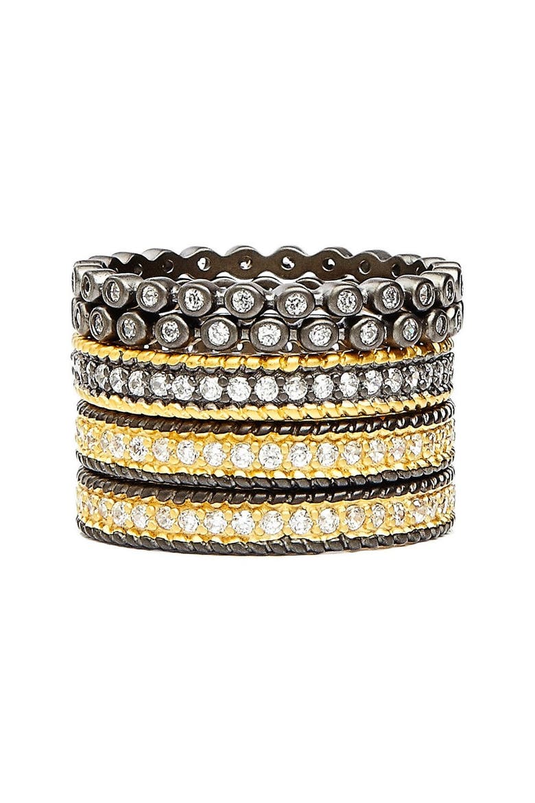 'The Standards' Stackable Rings, Main, color, GUNMETAL/ GOLD