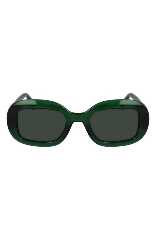 Ferragamo Gancini 51mm Oval Sunglasses In Transparent Green